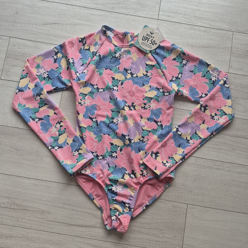 ROXY NEW Girls Plumeria Full Rashguard Swimsuit